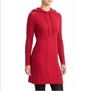 Cable knit bright red sweater dress from Athleta!